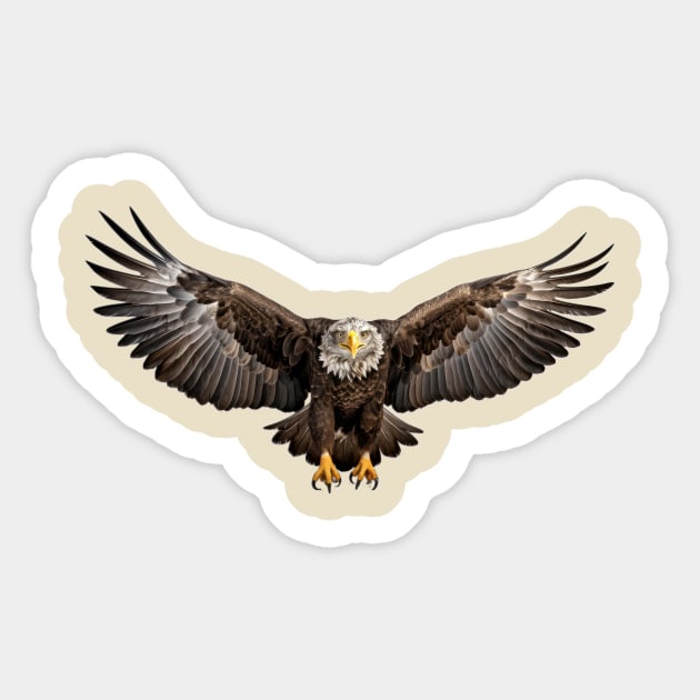 Eagle With Wings Spread Sticker by ZombieTeesEtc